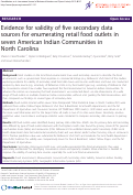 Cover page: Evidence for validity of five secondary data sources for enumerating retail food outlets in seven American Indian Communities in North Carolina