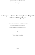 Cover page: K'-Theory of a Cohen-Macaulay Local Ring with n-Cluster Tilting Object