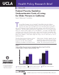 Cover page: Federal Poverty Guideline Underestimates Costs of Living for Older Persons in California