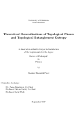 Cover page: Theoretical Generalizations of Topological Phases and Topological Entanglement Entropy