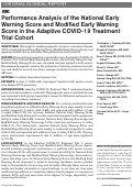 Cover page: Performance Analysis of the National Early Warning Score and Modified Early Warning Score in the Adaptive COVID-19 Treatment Trial Cohort.