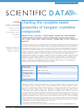 Cover page: Charting the complete elastic properties of inorganic crystalline compounds