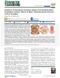 Cover page: Inhibition of Hexavalent Chromium Release from Drinking Water Distribution Systems: Effects of Water Chemistry-Based Corrosion Control Strategies.