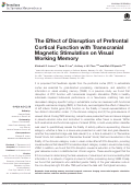 Cover page: The Effect of Disruption of Prefrontal Cortical Function with Transcranial Magnetic Stimulation on Visual Working Memory.