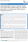 Cover page: Carbon-dependent control of electron transfer and central carbon pathway genes for methane biosynthesis in the Archaean, Methanosarcina acetivorans strain C2A