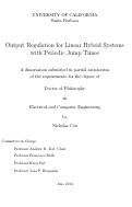 Cover page: Output Regulation for Linear Hybrid Systems with Periodic Jump Times
