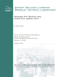 Cover page: Estimating Price Elasticity using Market-Level Appliance Data: