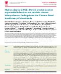 Cover page: Higher plasma CXCL12 levels predict incident myocardial infarction and death in chronic kidney disease: findings from the Chronic Renal Insufficiency Cohort study