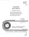 Cover page: TWOZONE USERS MANUAL