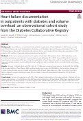 Cover page: Heart failure documentation in outpatients with diabetes and volume overload: an observational cohort study from the Diabetes Collaborative Registry