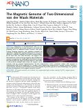 Cover page: The Magnetic Genome of Two-Dimensional van der Waals Materials