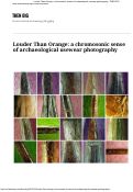 Cover page: Louder Than Orange: a chromosonic sense of archaeological usewear photography