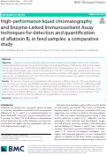 Cover page: High-performance liquid chromatography and Enzyme-Linked Immunosorbent Assay techniques for detection and quantification of aflatoxin B1 in feed samples: a comparative study