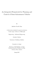 Cover page: An Integrated Framework for Planning and Control of Semi-Autonomous Vehicles
