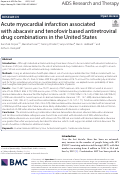 Cover page: Acute myocardial infarction associated with abacavir and tenofovir based antiretroviral drug combinations in the United States