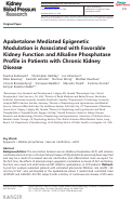 Cover page: Apabetalone Mediated Epigenetic Modulation is Associated with Favorable Kidney Function and Alkaline Phosphatase Profile in Patients with Chronic Kidney Disease