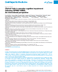 Cover page: Clinical trials in vascular cognitive impairment following SPRINT-MIND: An international perspective