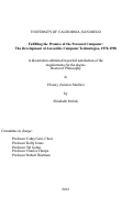 Cover page: Fulfilling the promise of the personal computer : the development of accessible computer technologies, 1970-1998