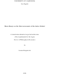 Cover page: Three Essays on the Macroeconomics of the Labor Market