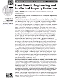Cover page of Plant Genetic Engineering and Intellectual Property Protection