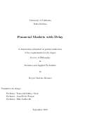Cover page: Financial Markets with Delay