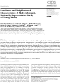 Cover page: Loneliness and Neighborhood Characteristics: A Multi-Informant, Nationally Representative Study of Young Adults