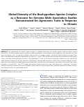 Cover page: Global Diversity of the Brachypodium Species Complex as a Resource for Genome Wide Association Studies Demonstrated for Agronomic Traits in Response to Climate