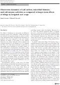 Cover page: Short-term dynamics of soil carbon, microbial biomass, and soil enzyme activities as compared to longer-term effects of tillage in irrigated row crops