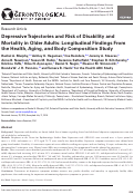 Cover page: Depressive Trajectories and Risk of Disability and Mortality in Older Adults: Longitudinal Findings From the Health, Aging, and Body Composition Study