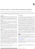Cover page: Nutrition transition in 2 lowland Bolivian subsistence populations