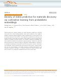 Cover page: Density of states prediction for materials discovery via contrastive learning from probabilistic embeddings