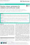 Cover page: Valection: design optimization for validation and verification studies