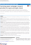 Cover page: Surviving sepsis campaign: research priorities for sepsis and septic shock