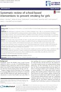 Cover page: Systematic review of school-based interventions to prevent smoking for girls