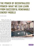 Cover page: The Power of Decentralized Power: What we can learn from successful renewable energy models