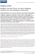 Cover page: BioMart Central Portal: an open database network for the biological community