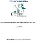Cover page: <em>Lupinus nipomensis</em> First Season Seed Bulking Report, 2012 – 2013