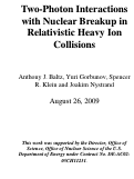 Cover page: Two-Photon Interactions with Nuclear Breakup in Relativistic Heavy Ion Collisions