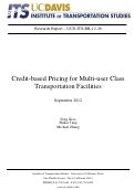 Cover page: Credit-based Pricing for Multi-user Class Transportation Facilities