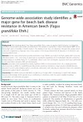 Cover page: Genome-wide association study identifies a major gene for beech bark disease resistance in American beech (Fagus grandifolia Ehrh.)