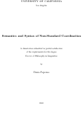 Cover page: Semantics and Syntax of Non-Standard Coordination