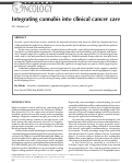 Cover page: Integrating cannabis into clinical cancer care