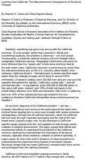 Cover page: Learning from California: The Macroeconomic Consequences of Structural Changes