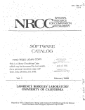 Cover page: SOFTWARE CATALOG