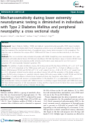 Cover page: Mechanosensitivity during lower extremity neurodynamic testing is diminished in individuals with Type 2 Diabetes Mellitus and peripheral neuropathy: a cross sectional study