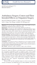 Cover page: Ambulatory Surgery Centers and Their Intended Effects on Outpatient Surgery
