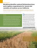 Cover page: Modeling identifies optimal fall planting times and irrigation requirements for canola and camelina at locations across California