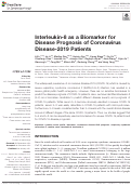 Cover page: Interleukin-8 as a Biomarker for Disease Prognosis of Coronavirus Disease-2019 Patients