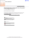 Cover page: Ethical Implications of Using the Term “Non-white” in Psychological Research