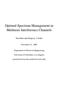 Cover page: Optimal Spectrum Management in Multiuser Interference Channels